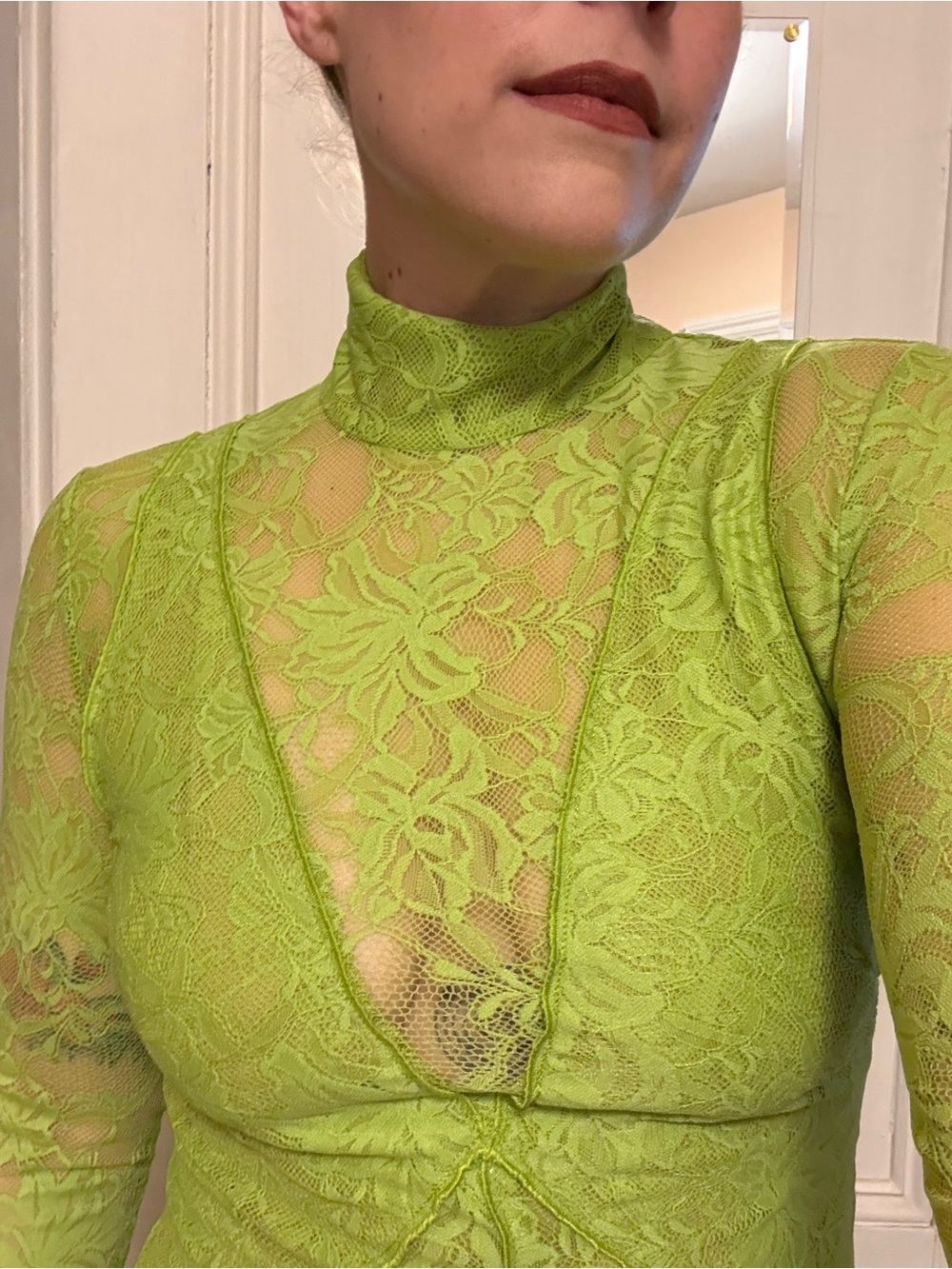 Rachel Comey Fall 2023 “Demil” dress in lime lace